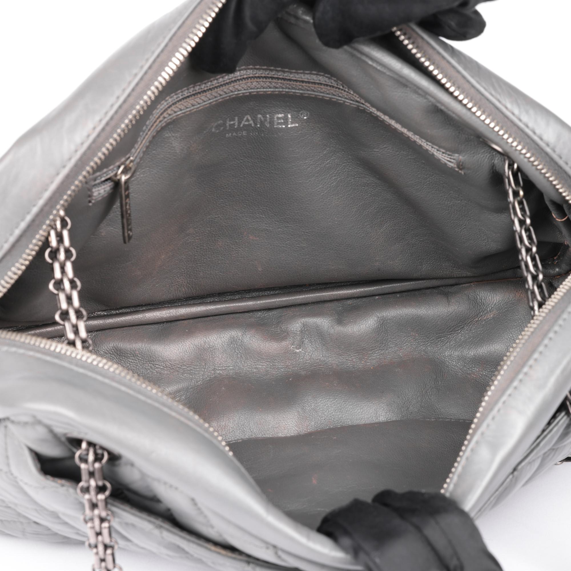 CHANEL Grey Aged Calfskin Leather Medium Reissue Camera Bag 4