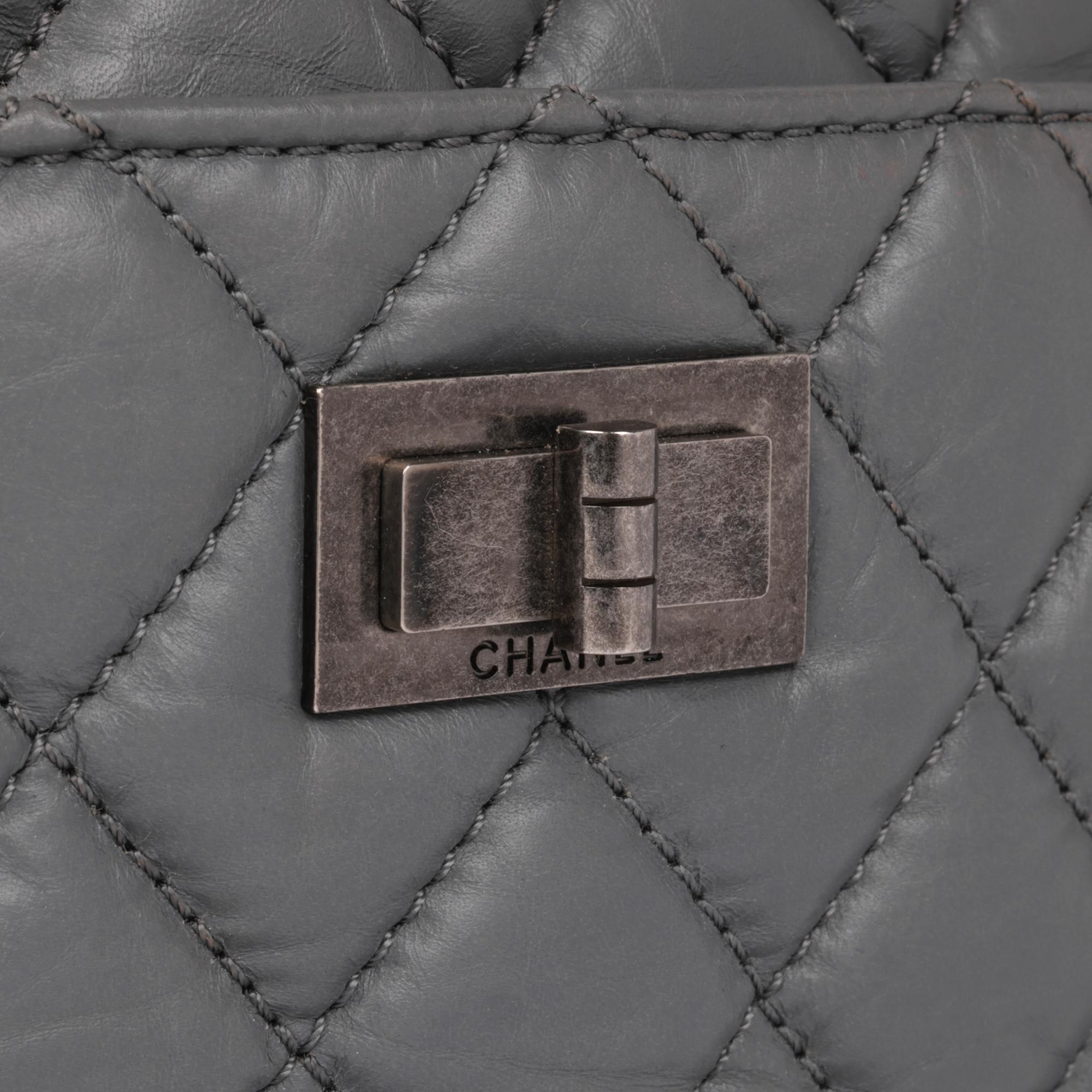 CHANEL Grey Aged Calfskin Leather Medium Reissue Camera Bag 1