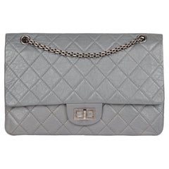 Chanel Grey Aged Quilted Calfskin Leather 227 2.55 Reissue Flap Bag