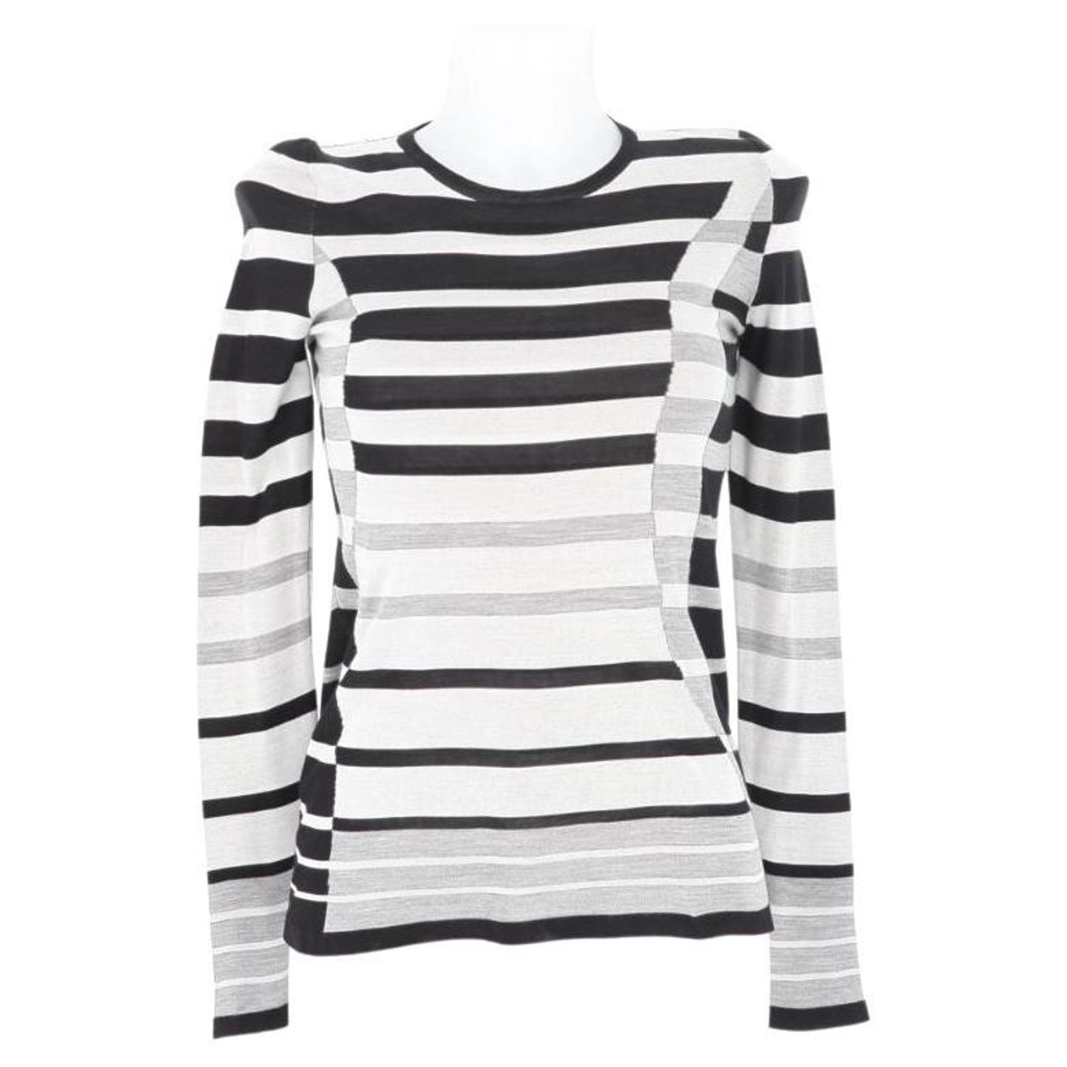 Chanel Grey and Blakc Stripped Tshirt For Sale at 1stDibs