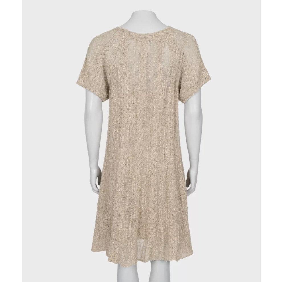 Beige Robe en maille gris-beige de Chanel - Taille FR42 / XL en vente