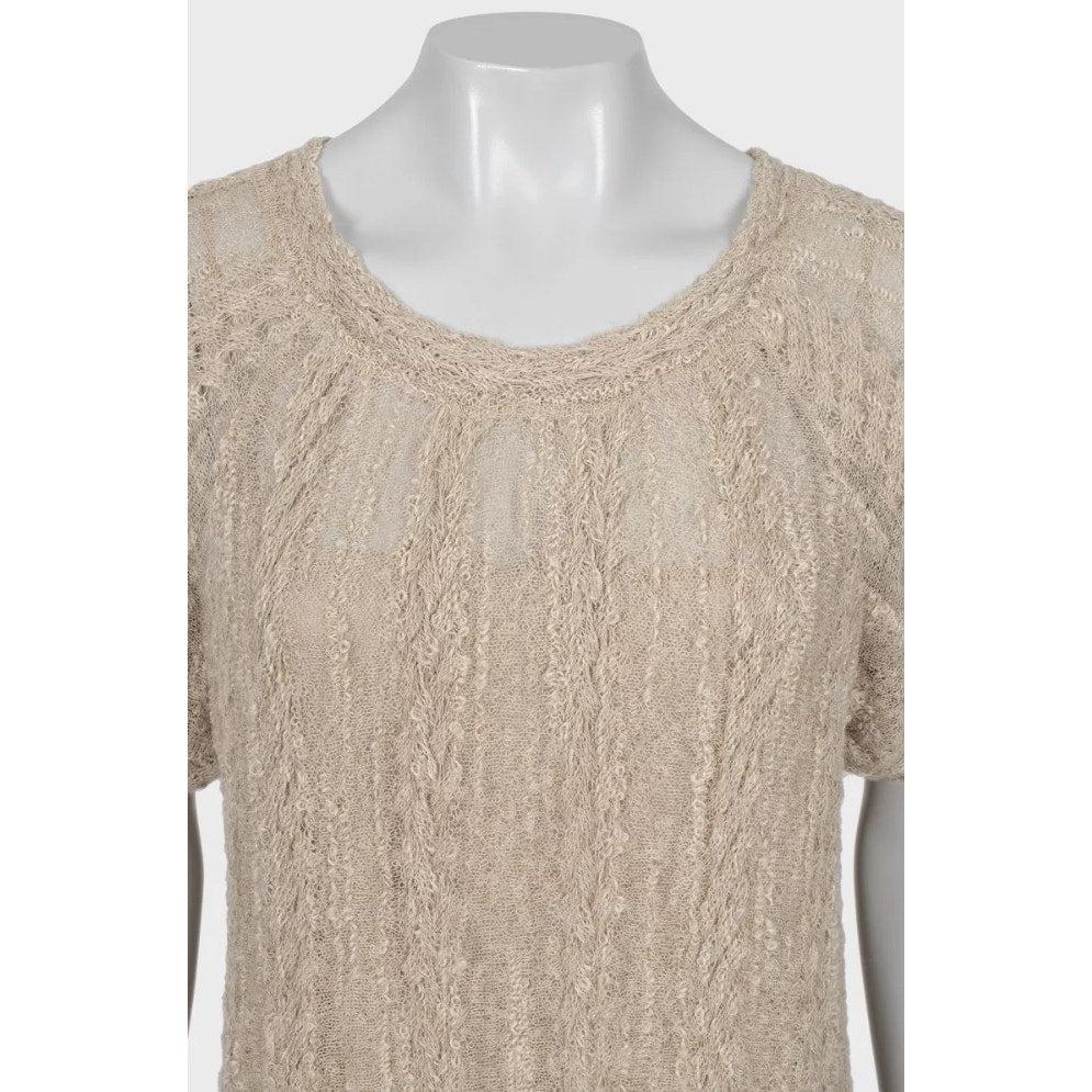 Robe en maille gris-beige de Chanel - Taille FR42 / XL Excellent état - En vente à Krakow, PL