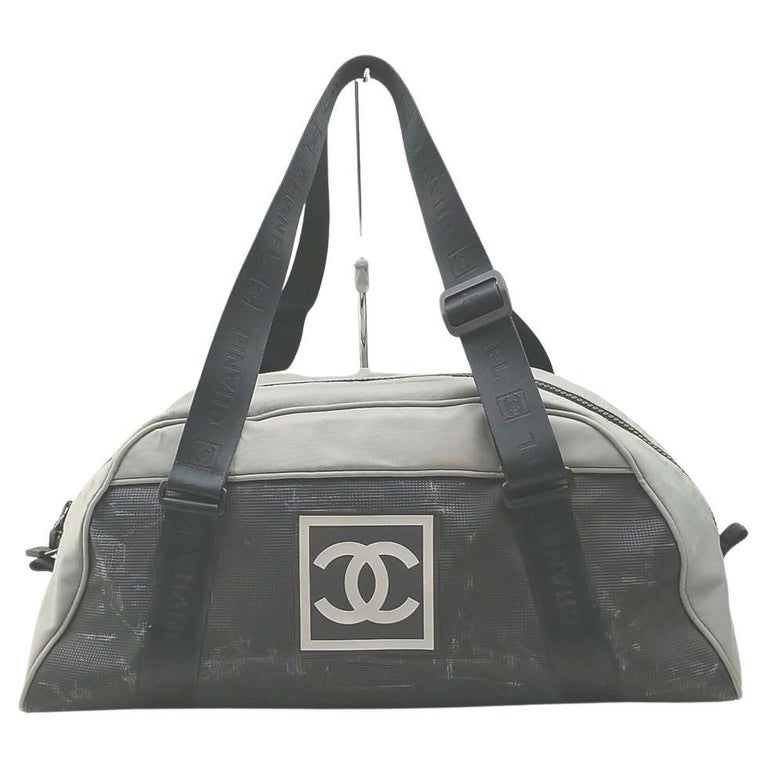 Chanel Grey Bicolor Sports Logo CC Duffle Bag 862873 at 1stDibs