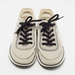 Chanel Grey/Black Mesh Lycra CC Sneakers Size 39
