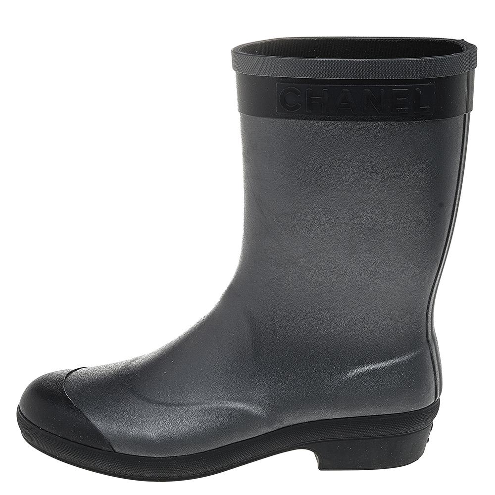 Chanel grey boots clearance