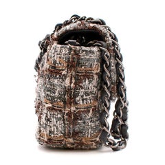 Chanel Grey/Brown/Beige Tweed Mini Flap Bag
