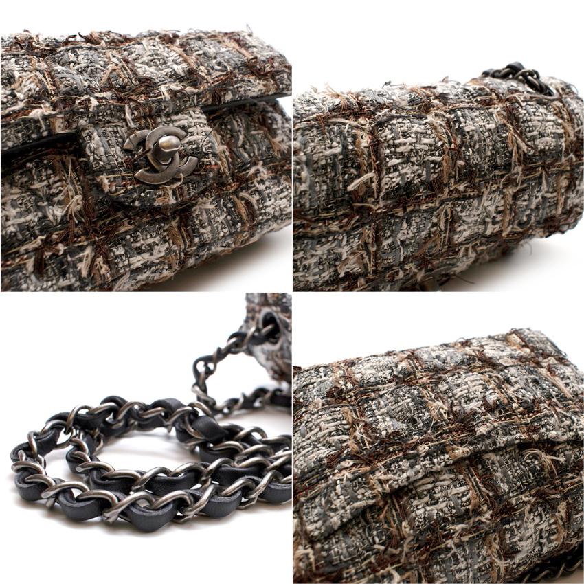 Chanel Grau/Braun/Beige Tweed Mini-Klappentasche 3