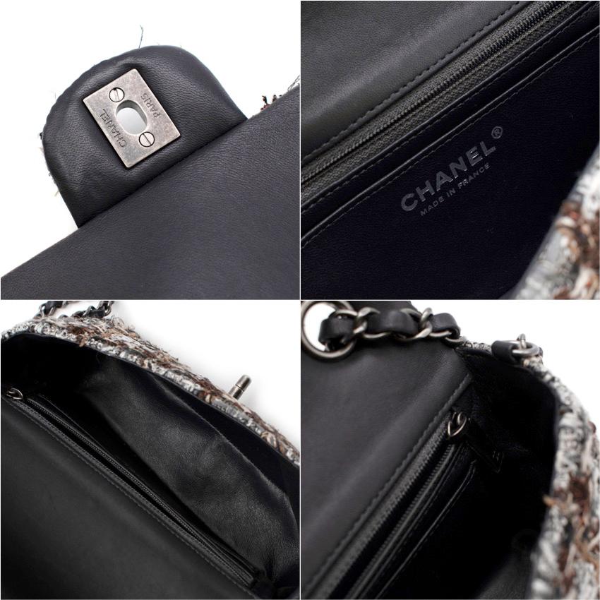 Women's Chanel Grey/Brown/Beige Tweed Mini Flap Bag