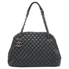 Chanel Grey Bubble Quilt Leather Medium Just Mademoiselle Bag