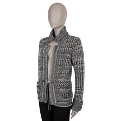CHANEL grey cashmere 11A BYZANCE BEADED KNIT Jacket 40 M