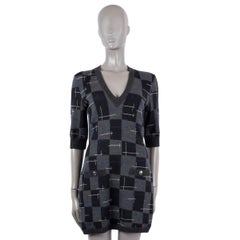 Chanel Black Pink White Wool Dress For Sale at 1stDibs