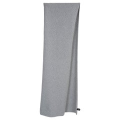 CHANEL grey cashmere 25S CC TEXTURED KNIT Muffler Scarf