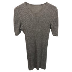Top a maniche corte in cashmere e seta grigio Chanel