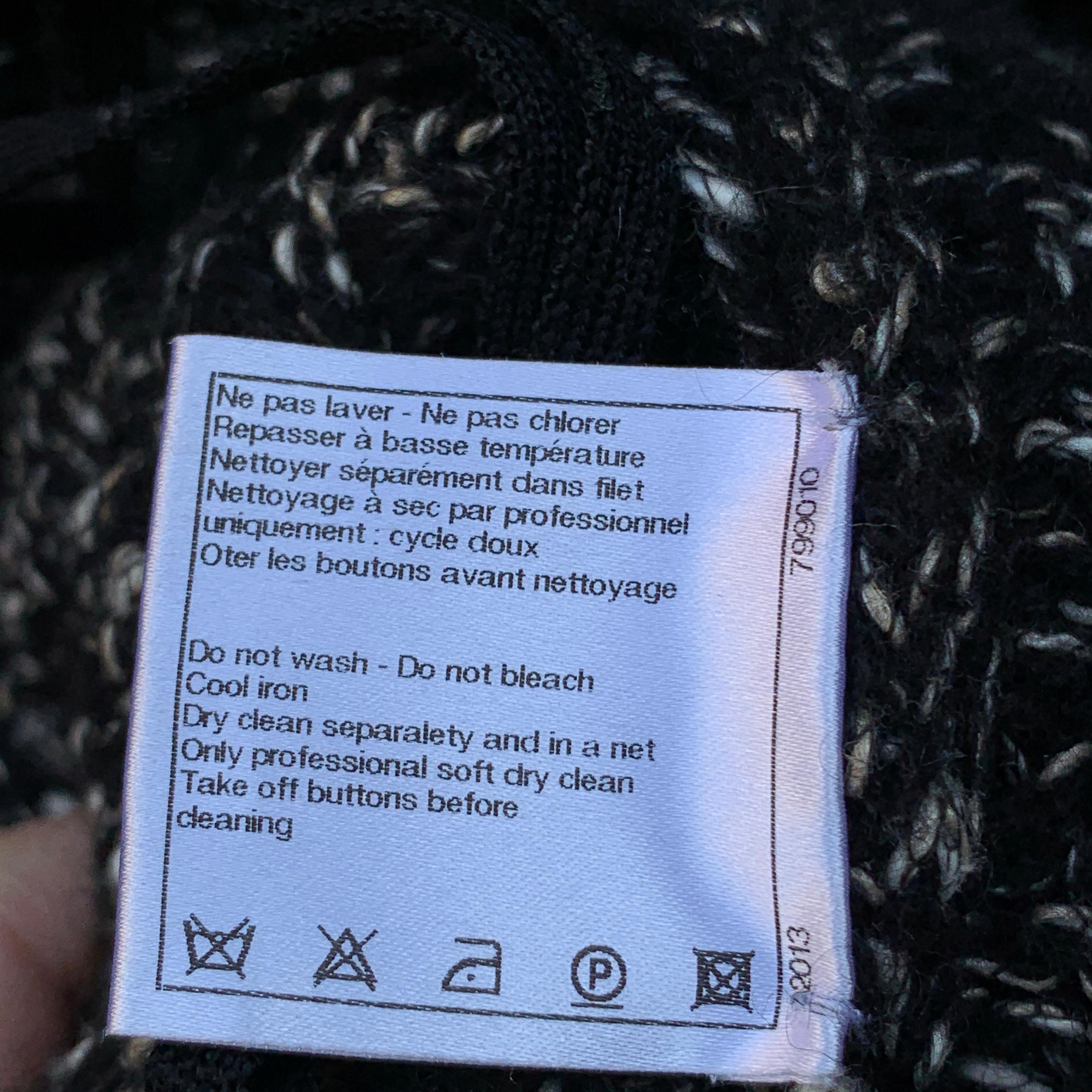 Chanel Grau Kaschmir-Mischung lange Strickjacke Mantel Größe 40 FR im Angebot 6