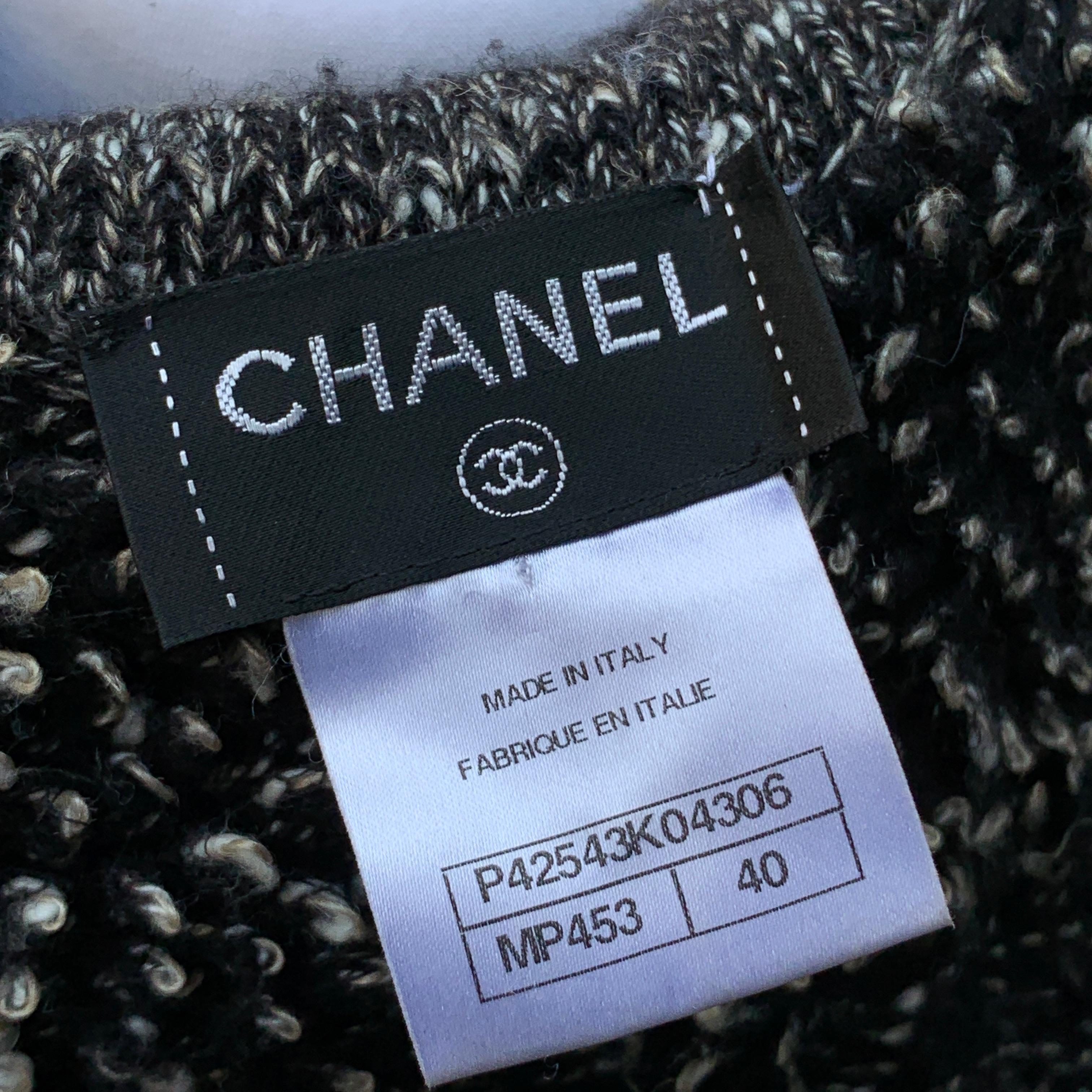 Chanel Grau Kaschmir-Mischung lange Strickjacke Mantel Größe 40 FR im Angebot 7