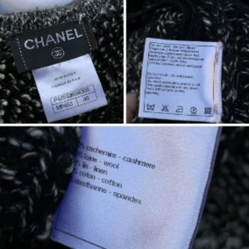 Chanel Cardigan lungo grigio in misto cashmere Taglia 40 FR in vendita 3