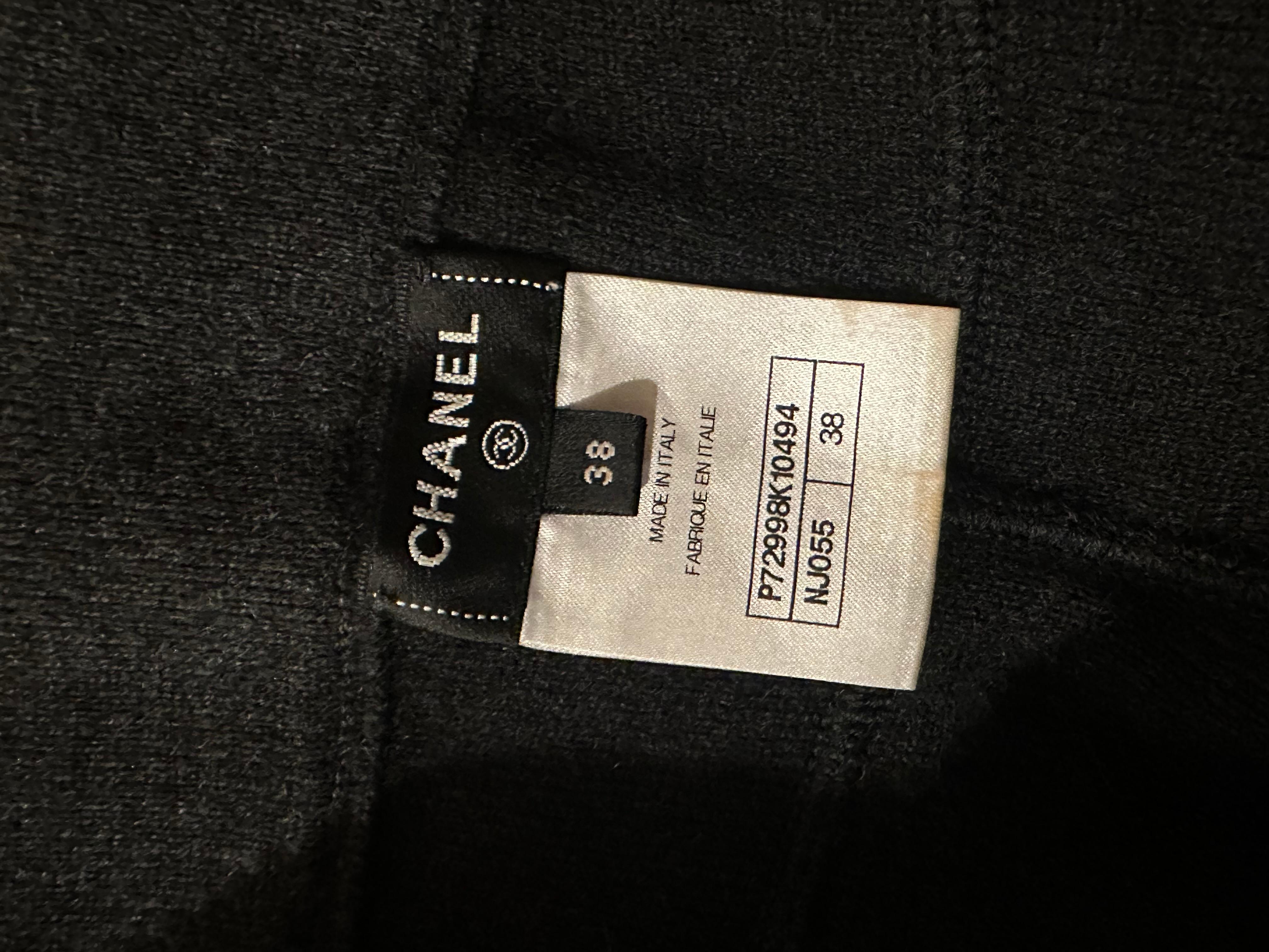 Chanel Grey Cashmere Glitter CC Logo Unisex Pants For Sale 9