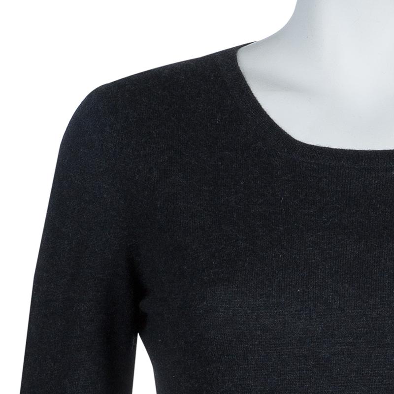Chanel Grey Cashmere Sweater M 5