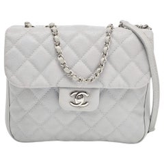Used Chanel Grey Caviar Leather Medium Urban Companion Flap Bag