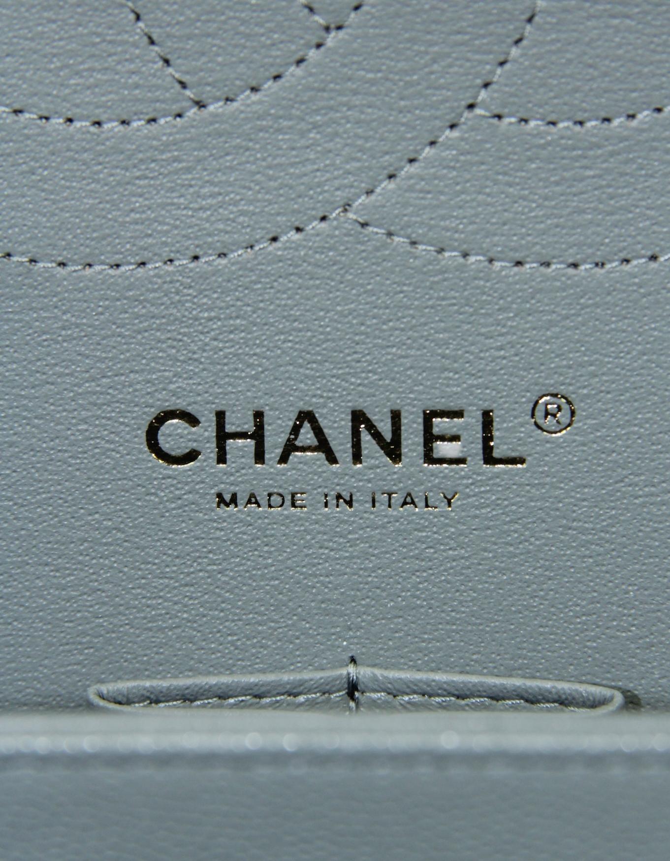 Chanel Grey Caviar Leather Quilted Classic Double Flap Jumbo Bag 2