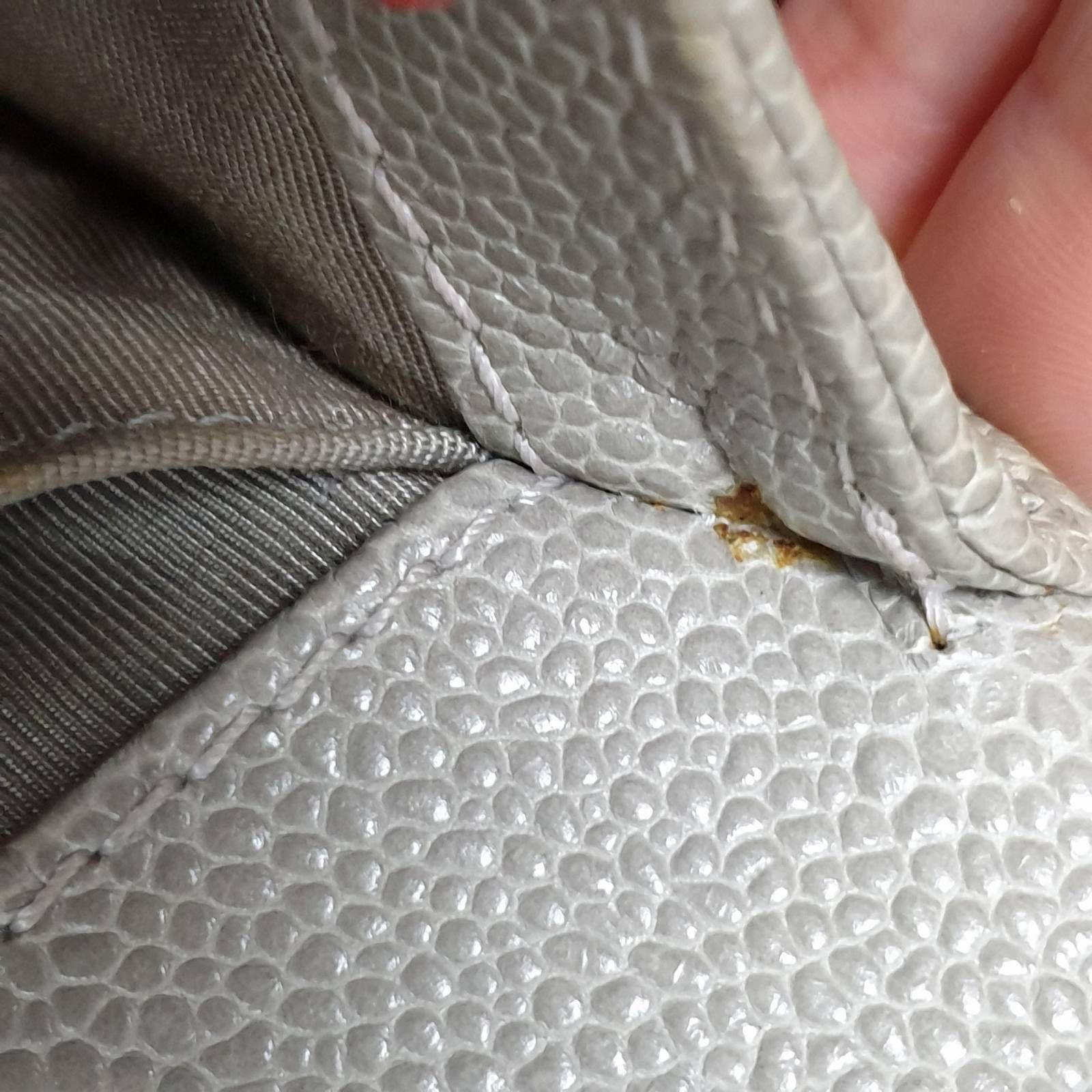 Chanel Grey Caviar Quilted Leather Gold Tone Metal Small Boy Flap Bag 10