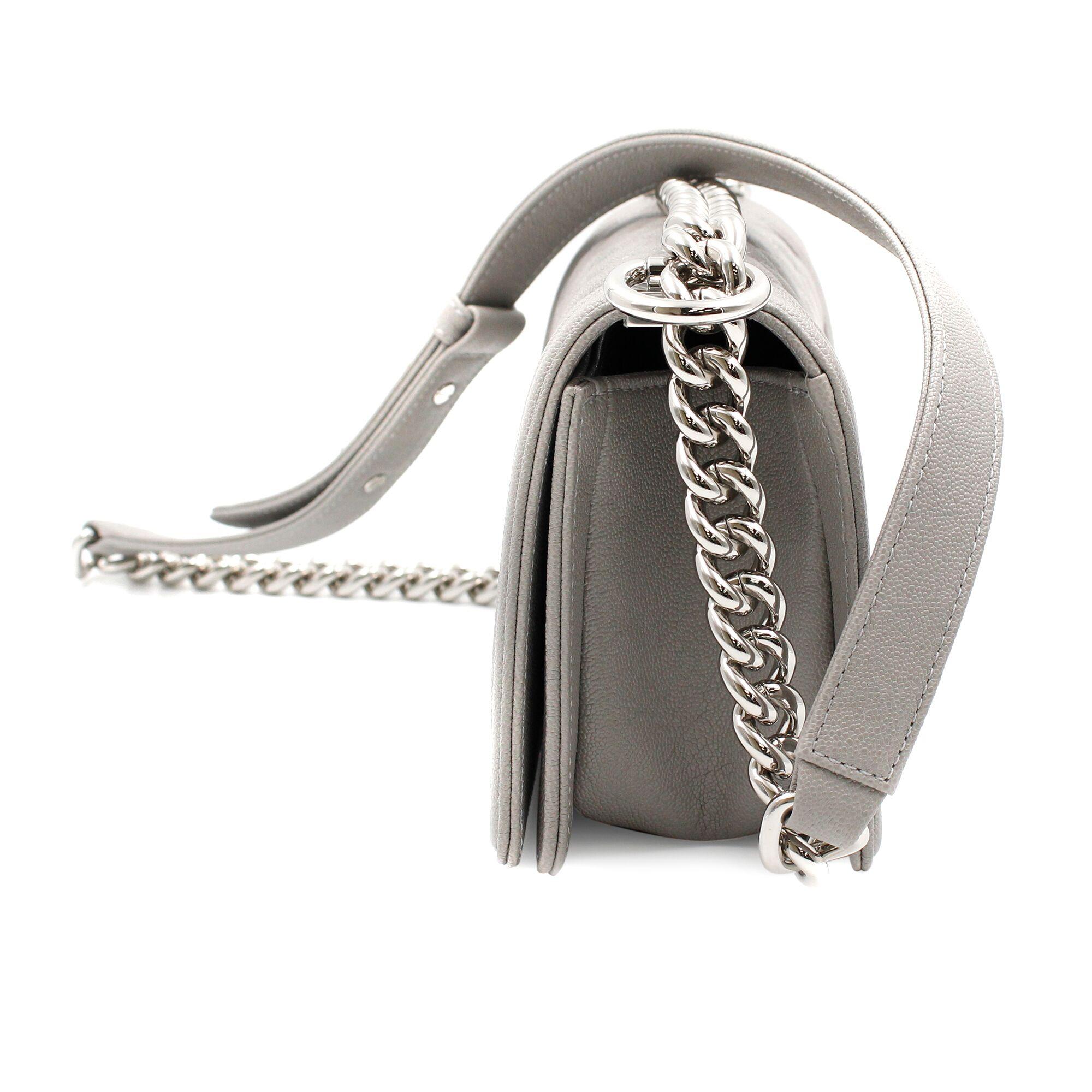 gray chanel boy bag