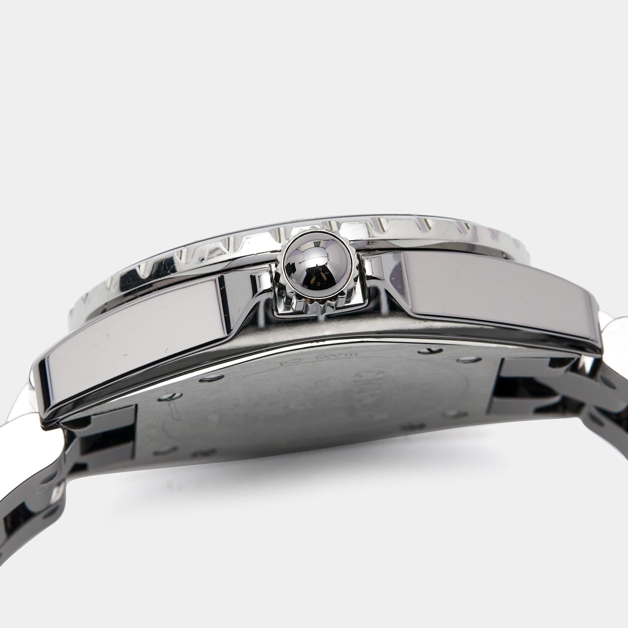 Chanel Grey Ceramic Stainless Steel J12 H2978 Women's Wristwatch 33 mm For Sale 2