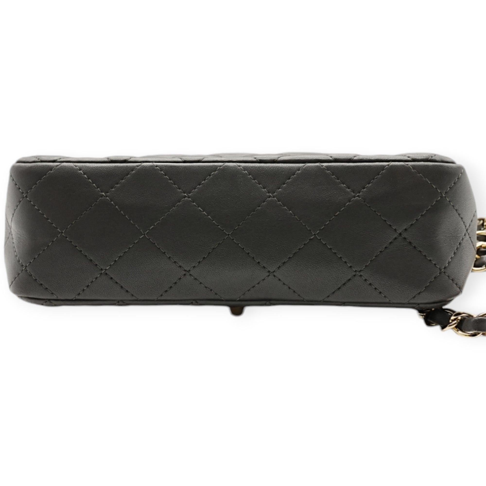 Black Chanel Grey Classic Flap Mini - '20s