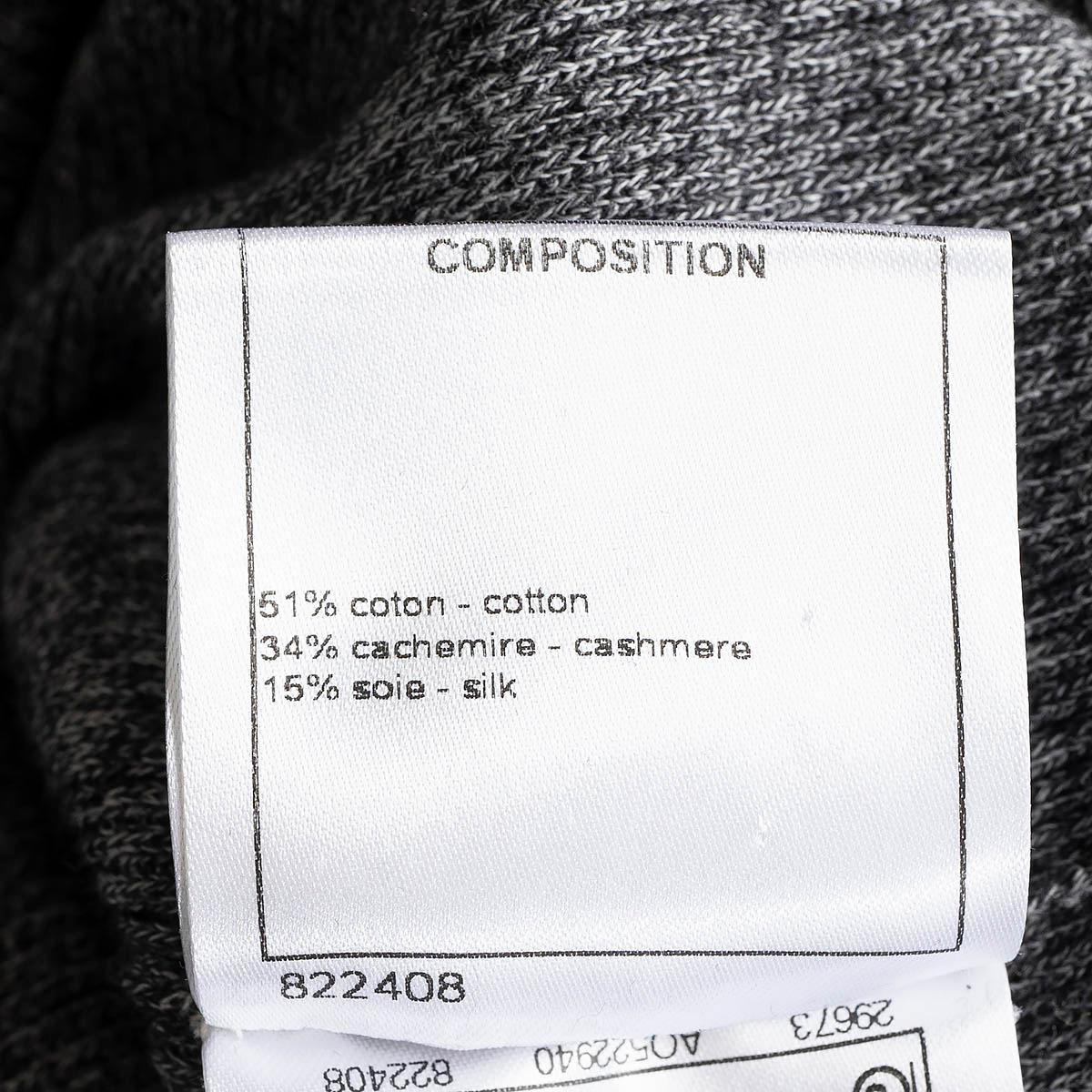 CHANEL grey cotton & cashmere 2016 16B RIB KNIT MIDI Dress 36 XS 4