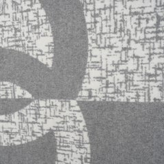 CHANEL grey & cream cashmere & wool CC Throw Blanket