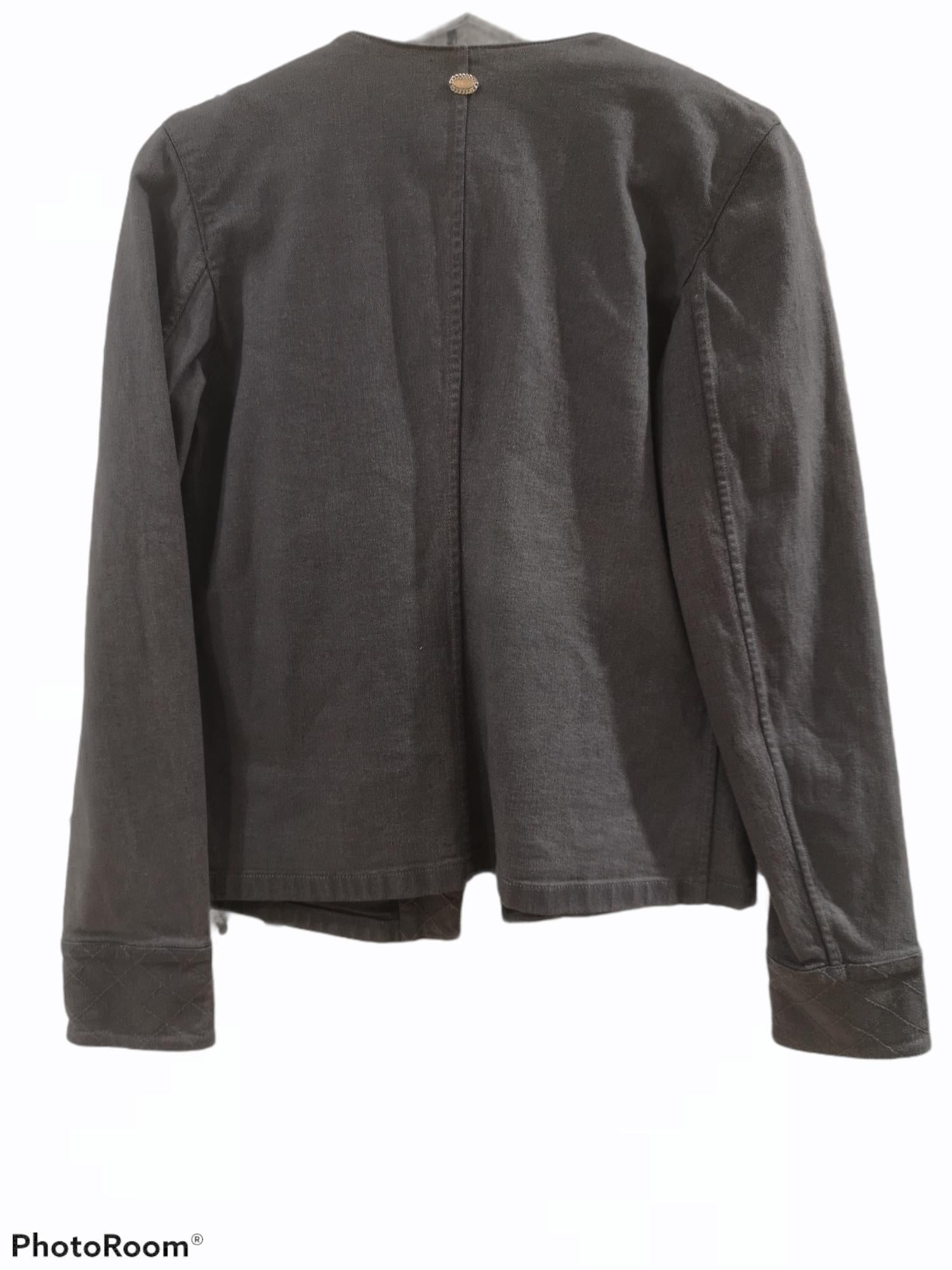 Chanel grey denim jacket For Sale 1