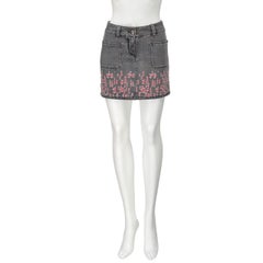 CHANEL grey denim mini skirt FR 34