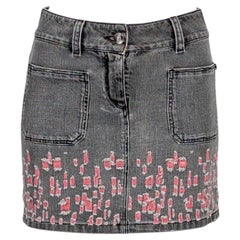 CHANEL grey denim mini skirt FR 34