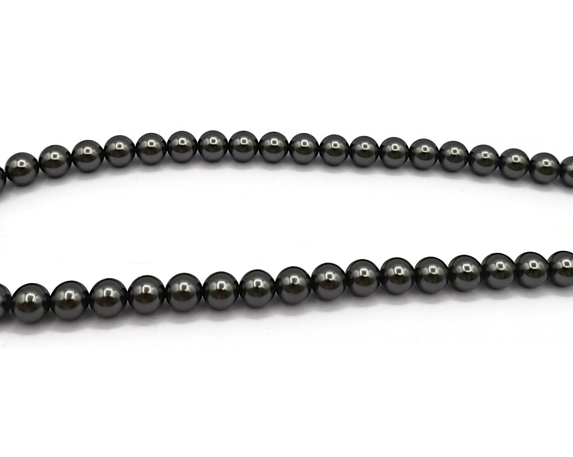 CHANEL Grey Faux Pearl Necklace, 2015 For Sale 9