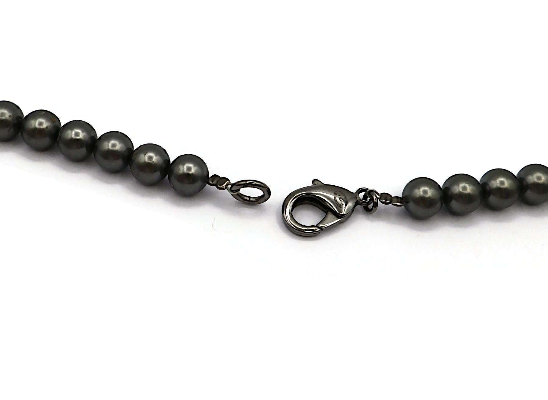 CHANEL Grey Faux Pearl Necklace, 2015 For Sale 15