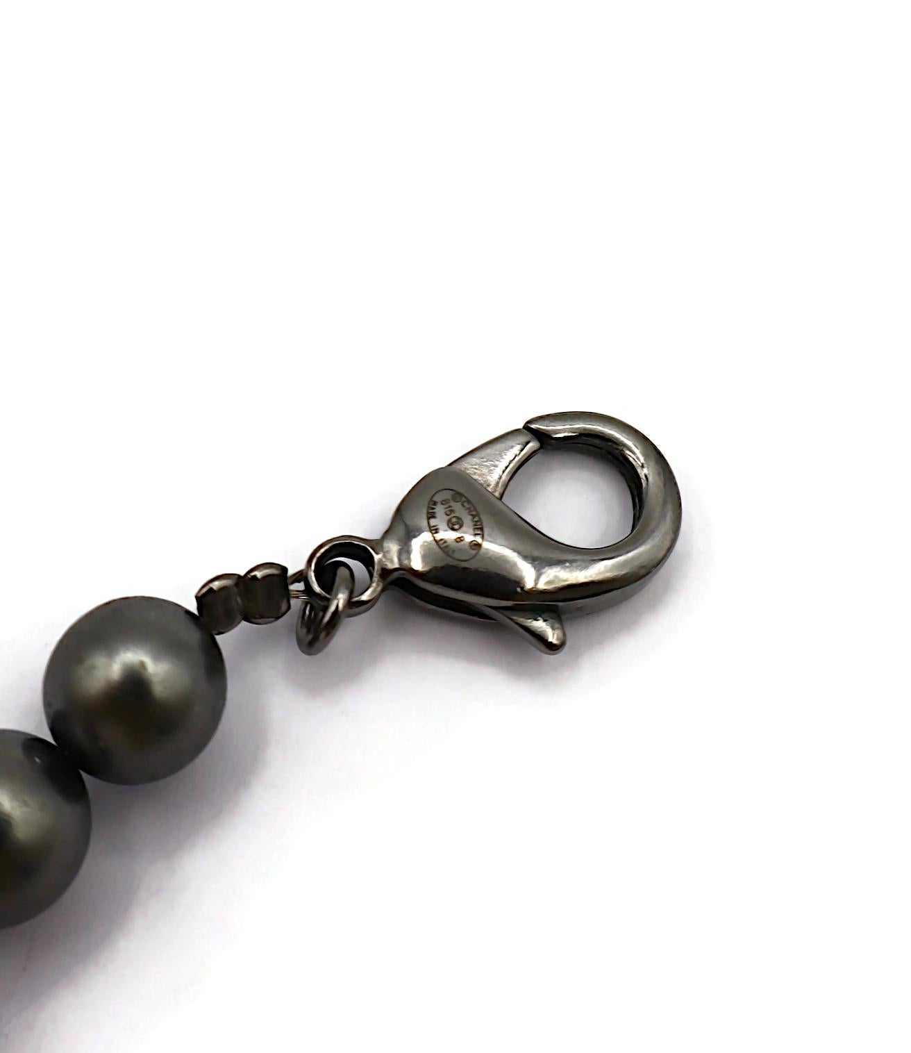 CHANEL Grey Faux Pearl Necklace, 2015 For Sale 16