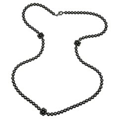 CHANEL Grey Faux Pearl Necklace, 2015