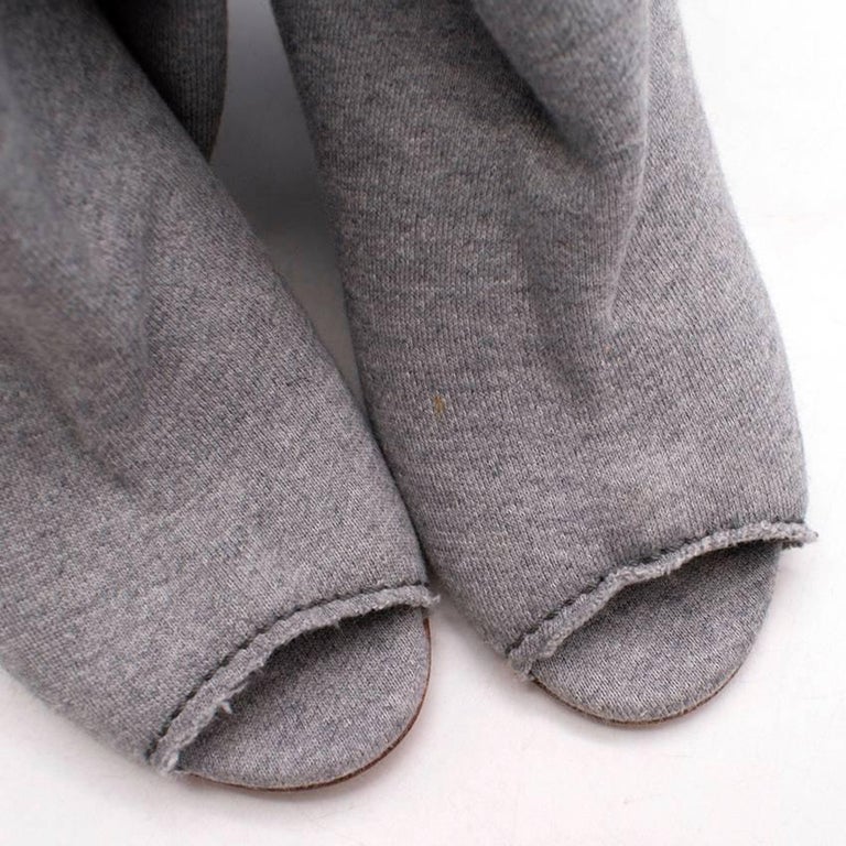 grey open toe boots