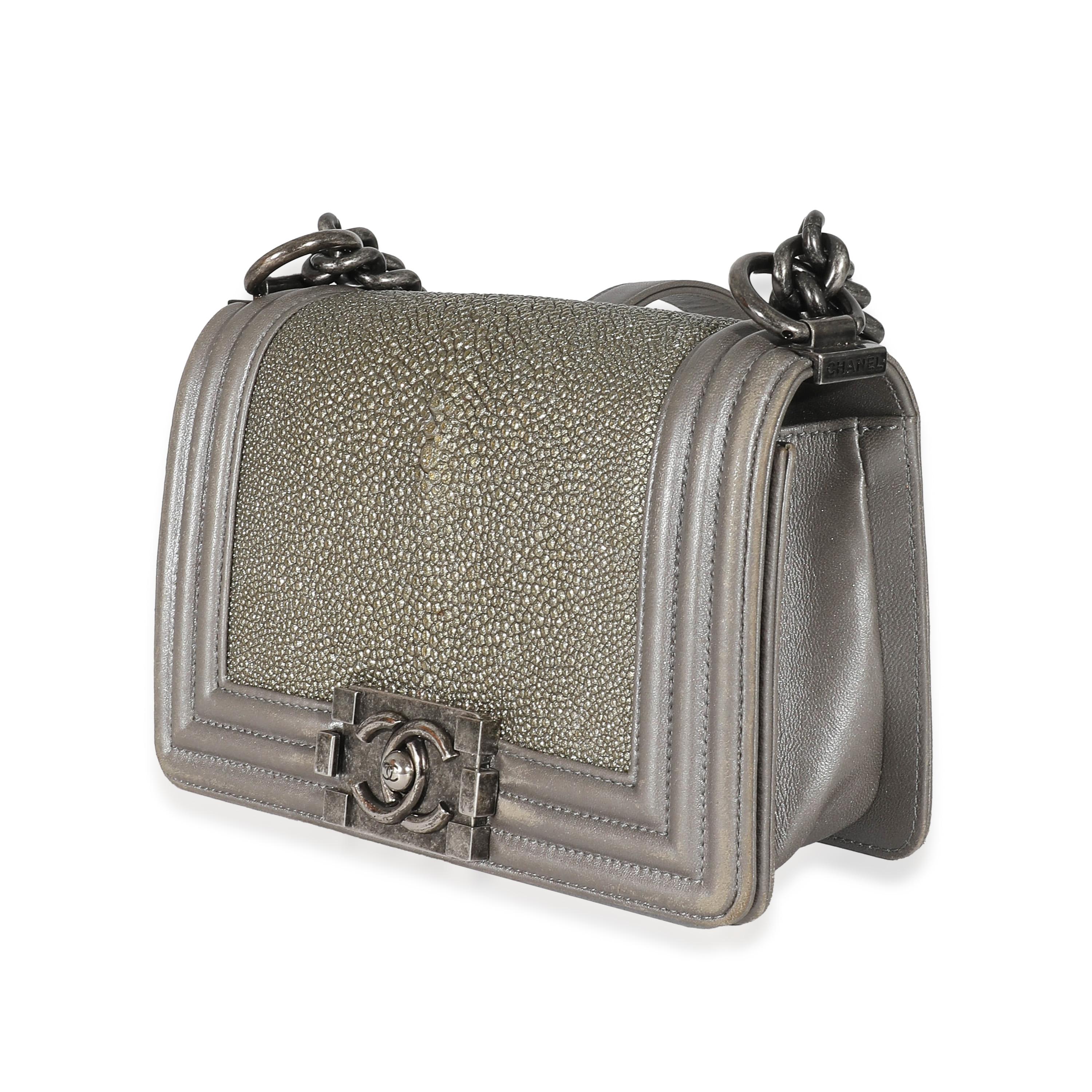 grey chanel boy bag