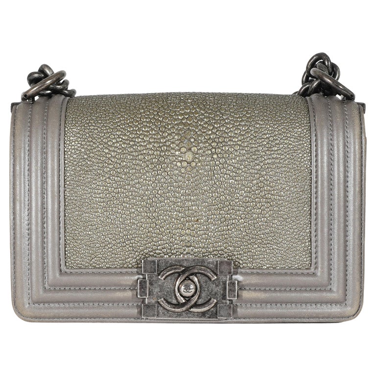 Sold at Auction: A Chanel shagreen box-clutch, modern, with double 'C'  engraved to clasp and