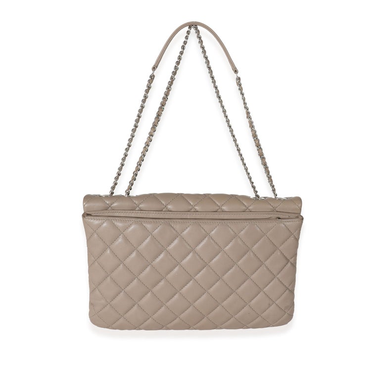 CHANEL Grey Quilted Caviar Leather Jumbo Classic Double Flap Bag at 1stDibs