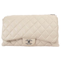 Chanel Grey Lambskin Quilted 3 Flap Bag