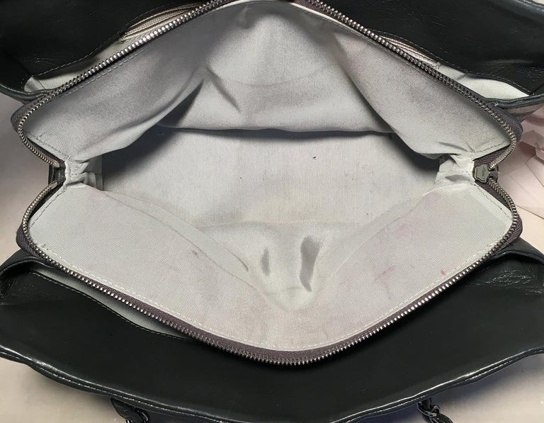 Chanel Grey Leather 3D Point Quilted Shoulder Bag Tote Press Sample