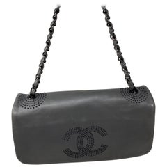 Chanel Grey Leather Bag