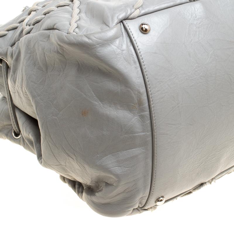 Women's Chanel Grey Leather Wild Stitch Shoulder Bag