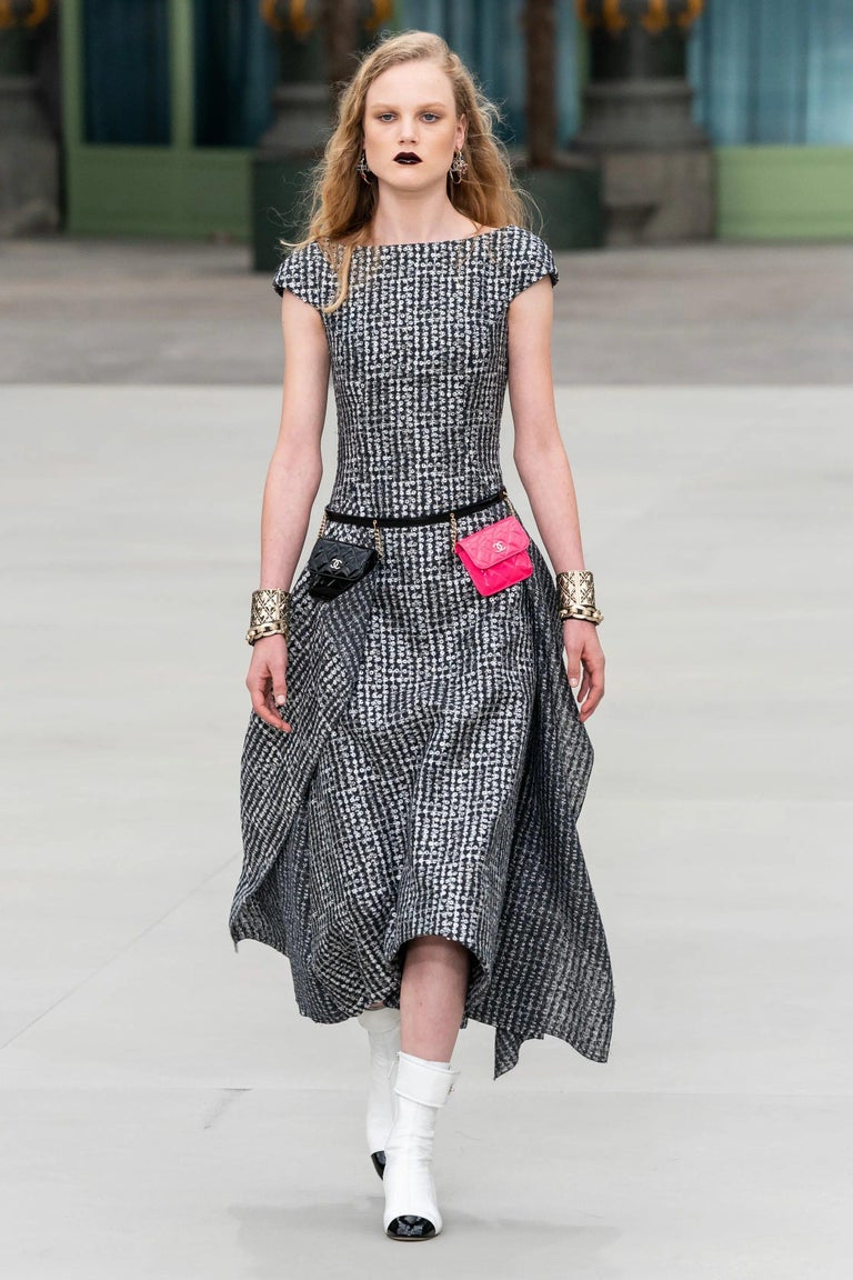 CHANEL grey linen 2020 SEQUIN EMBELLISHED MAXI Dress 38 S 20C For Sale at  1stDibs