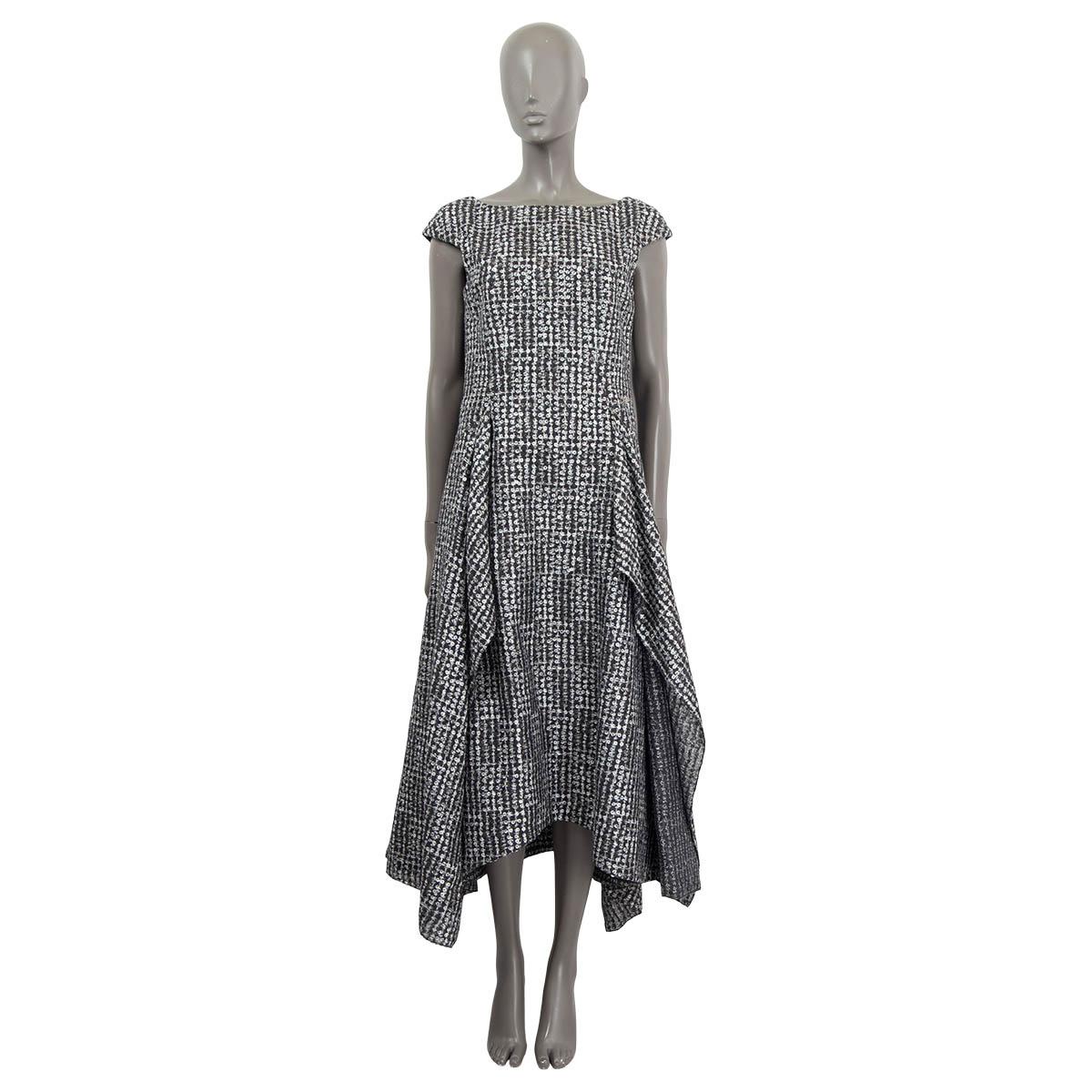 CHANEL grey linen 2020 SEQUIN EMBELLISHED MAXI Dress 38 S 20C For Sale