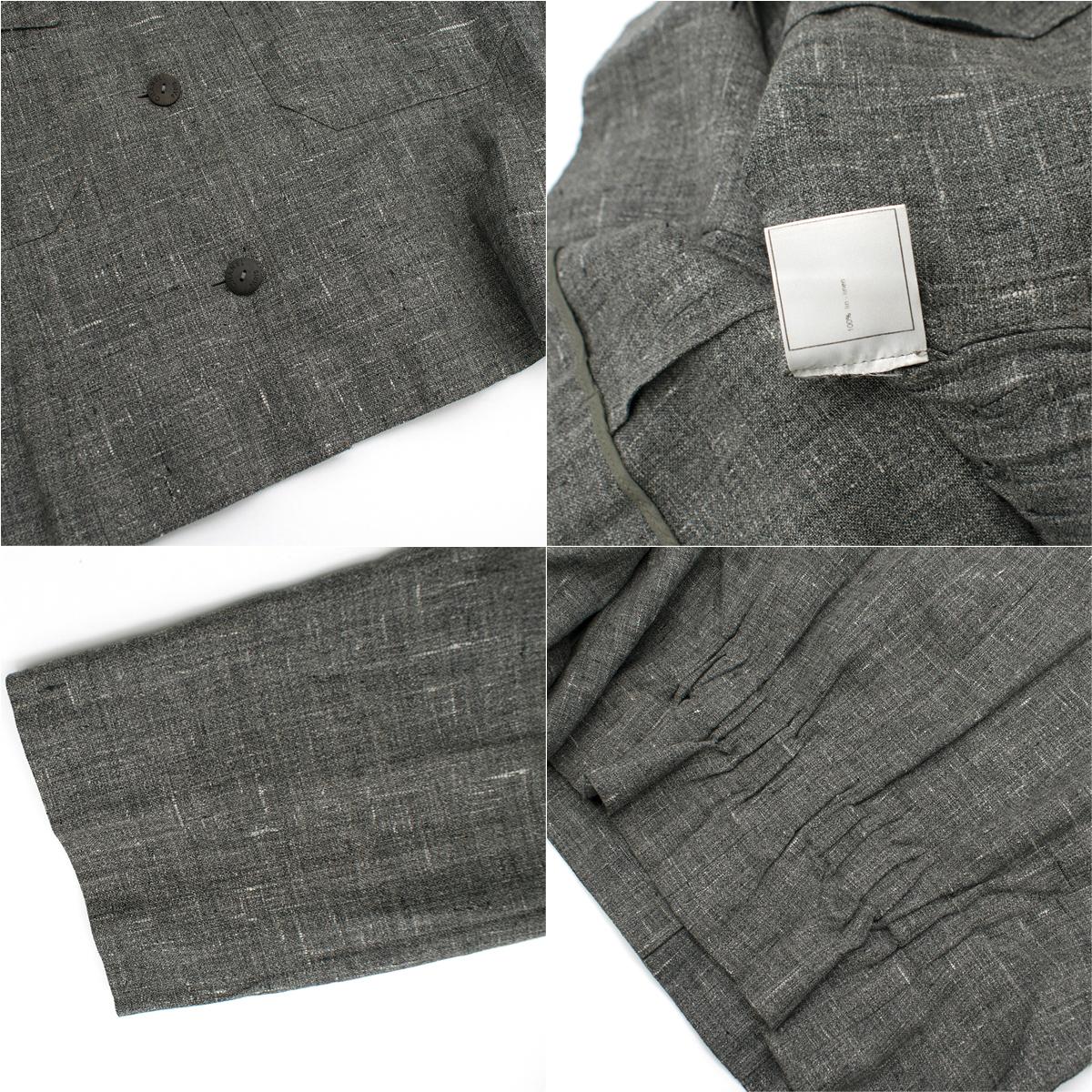 Chanel Grey Linen Short Jacket - Size US 12 For Sale 2