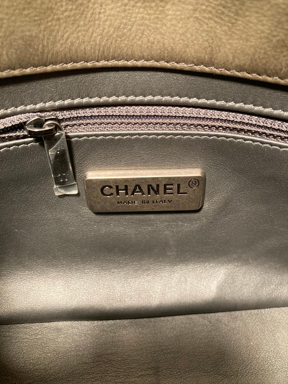 Chanel Grey Metallic Python Shanghai Flap Bag  5