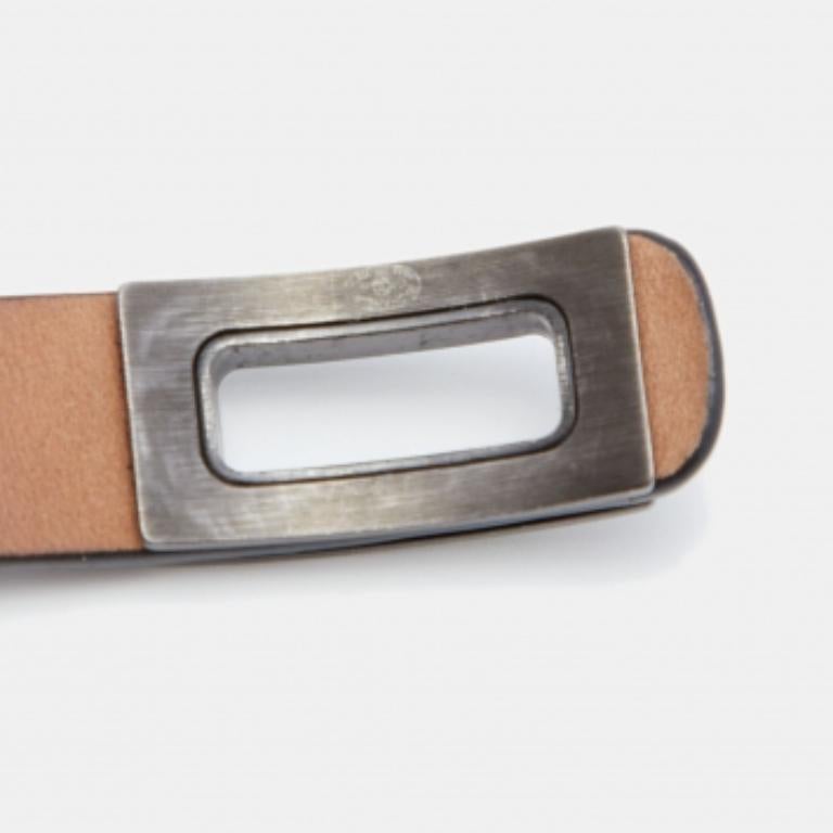 Chanel Grey Metallic Snakeskin Leather Bracelet For Sale 1